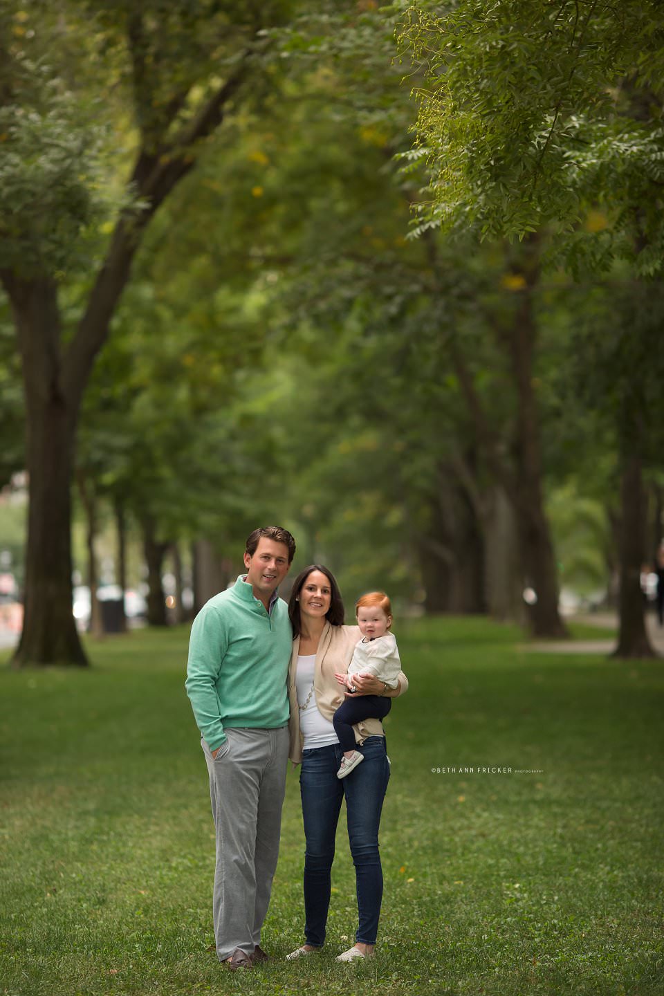 smiling family commonwealth mall boston baby photographer
