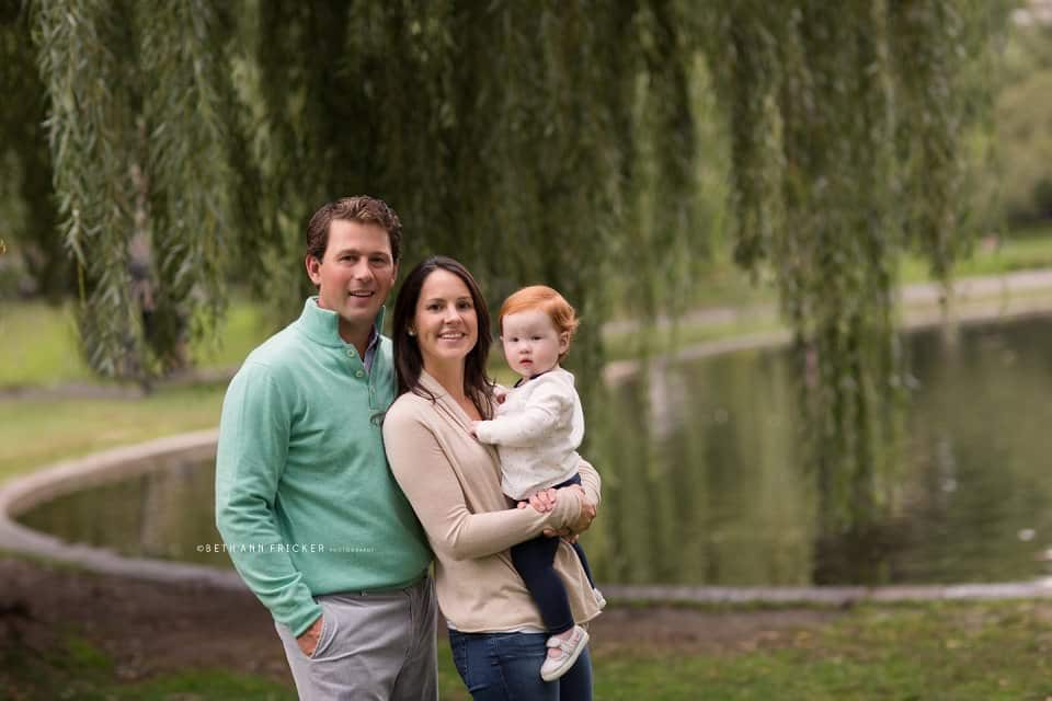 family smiling public gardens boston baby photographer