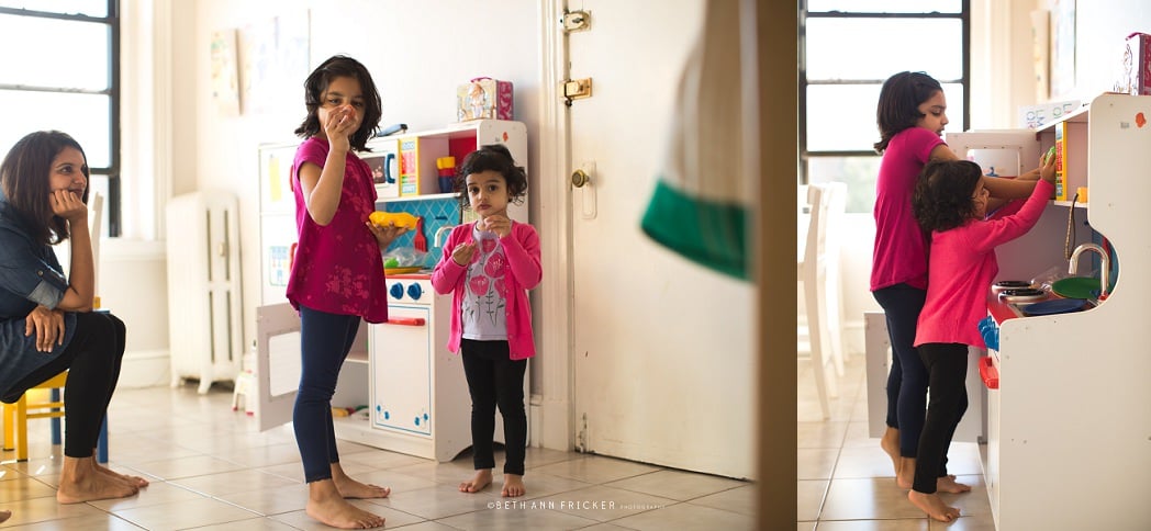 Cooking with sister {Brookline MA family photographer}