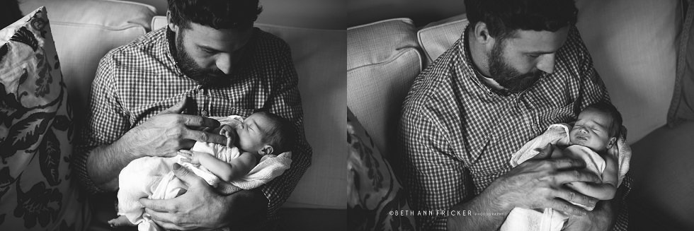 tender moment with dad and baby newborn lifestyle portraits {brookline ma newborn photographer}