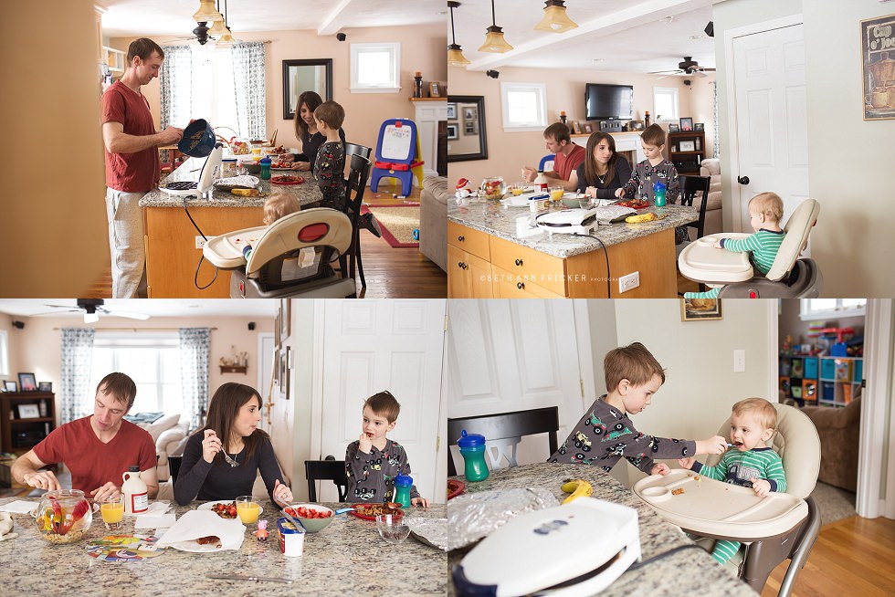 eating pancakes with family boston family lifestyle photographer