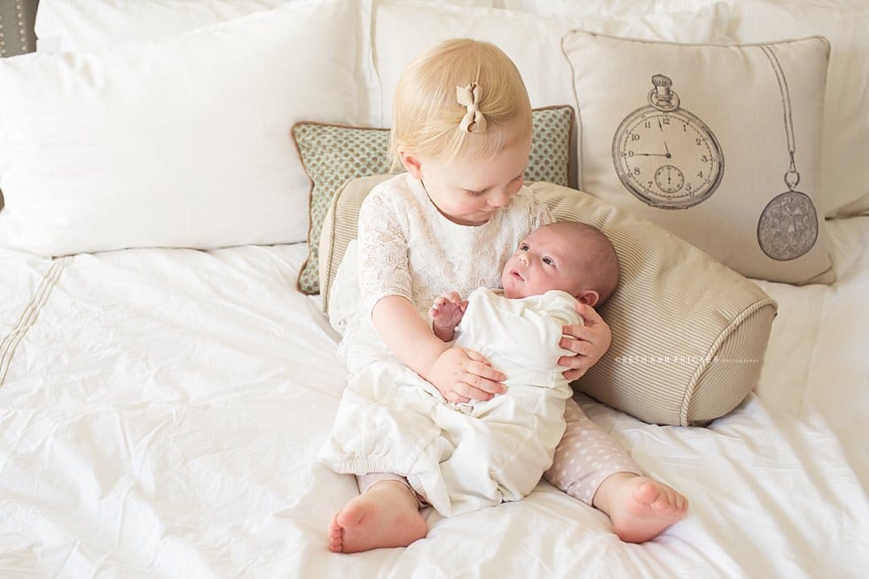Big sister and little sister Boston Newborn Lifestyle Photographer