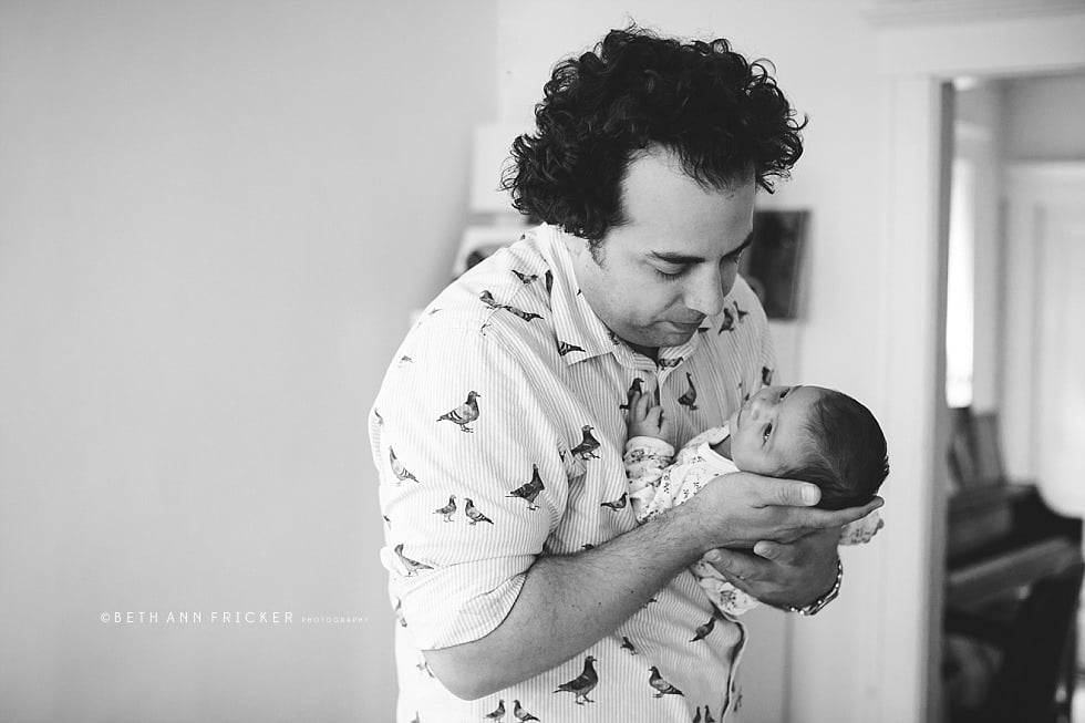 Boston newborn lifestyle photographer newborn with dad