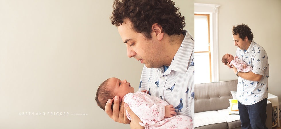 Boston newborn lifestyle photographer newborn with dad
