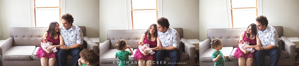 Boston newborn lifestyle photographer family of four