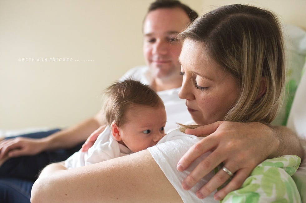 Boston newborn lifestyle photographer newborn with parents