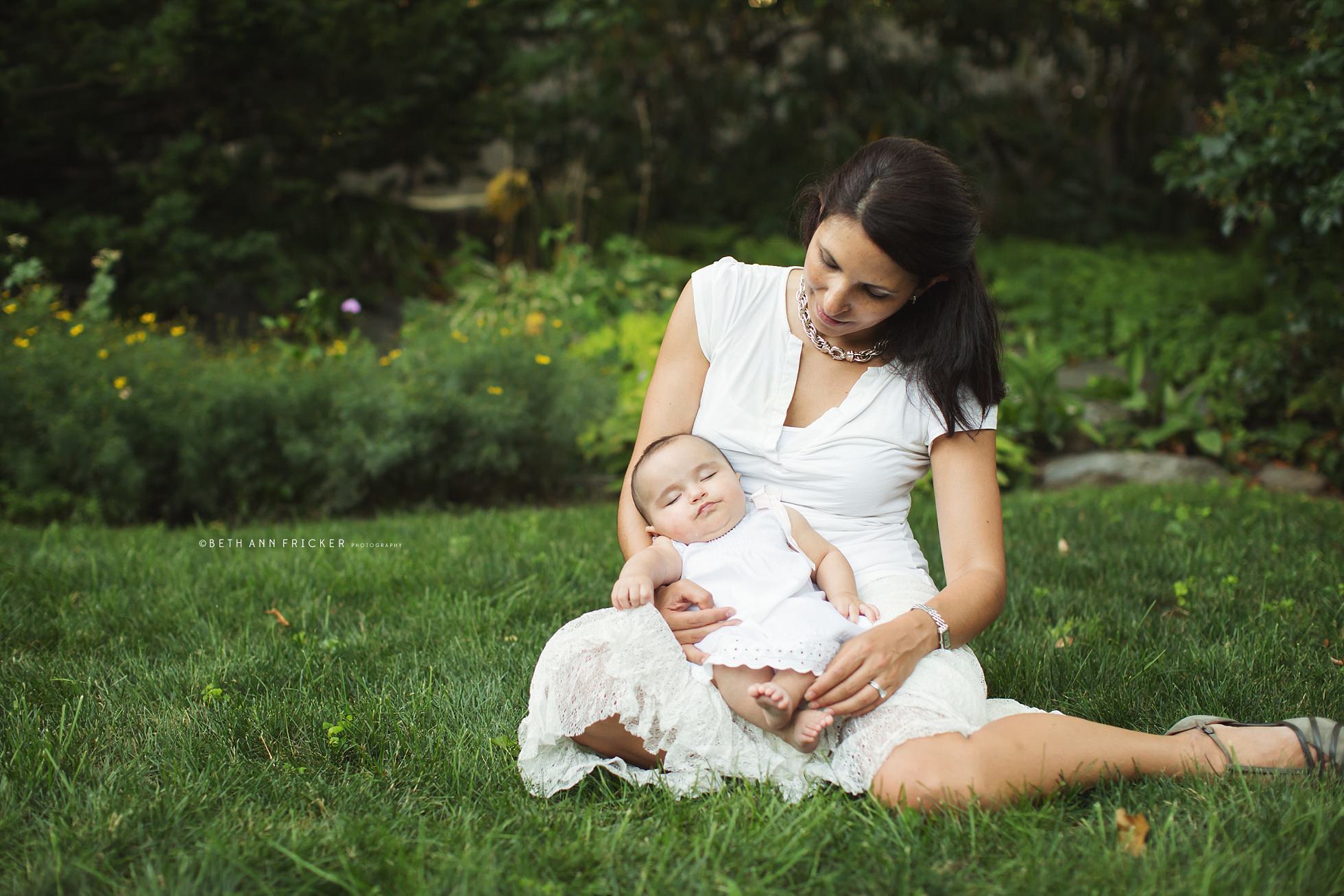 mom with sleeping baby daughter Boston MA Family Photographer