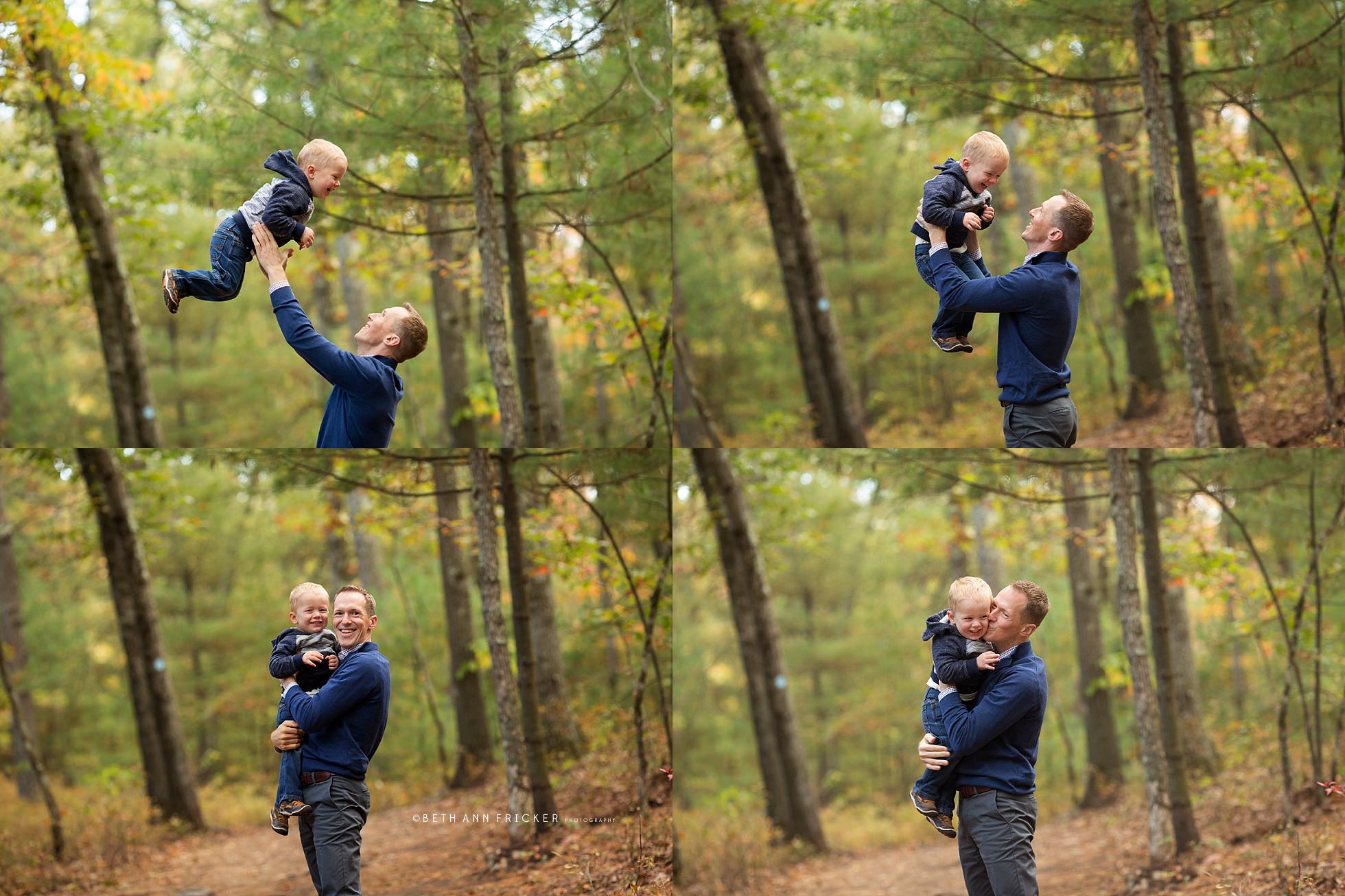 toddler boy playing with dad Newton Family Photographer