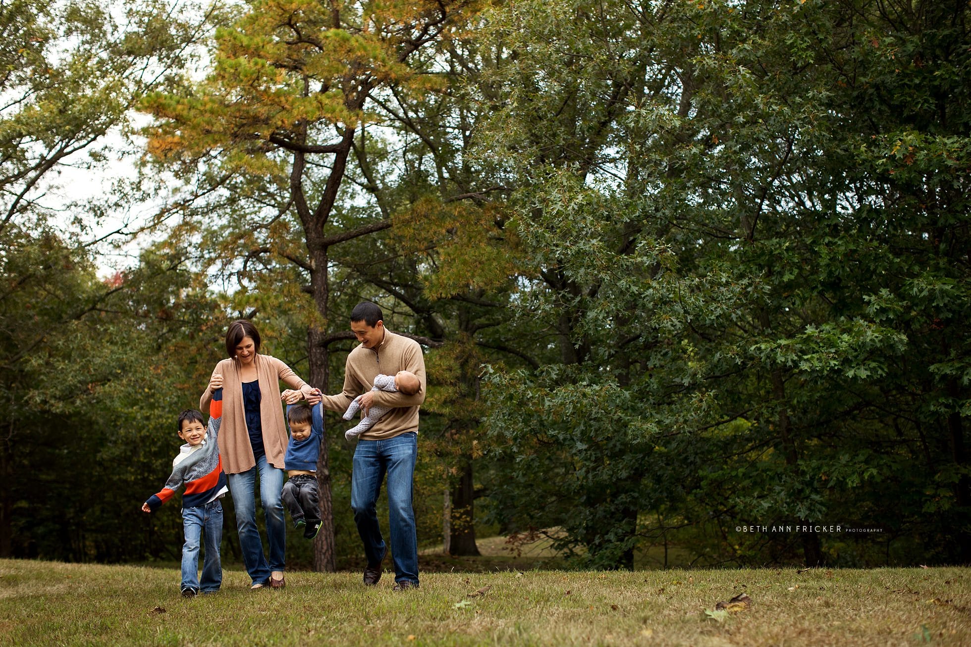 family walking together Arlington MA family photos