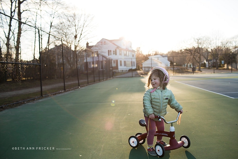 toddler girl bike riding Boston family photos