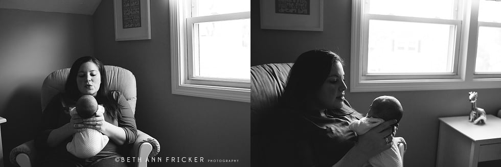 newborn in mom's arms north shore newborn lifestyle photographer