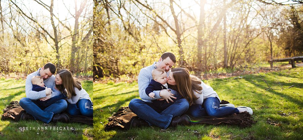 One year old getting goofing around with family Boston Family Photographer