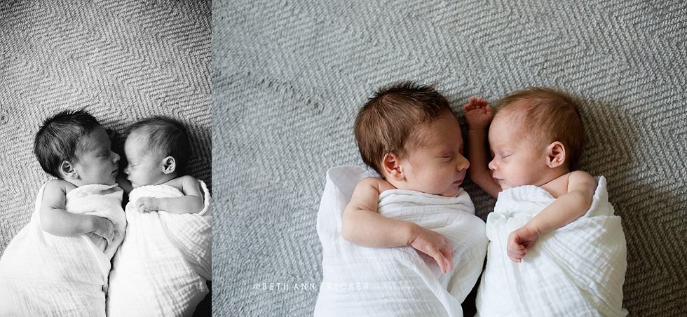 newborn twins together Natick newborn photographer
