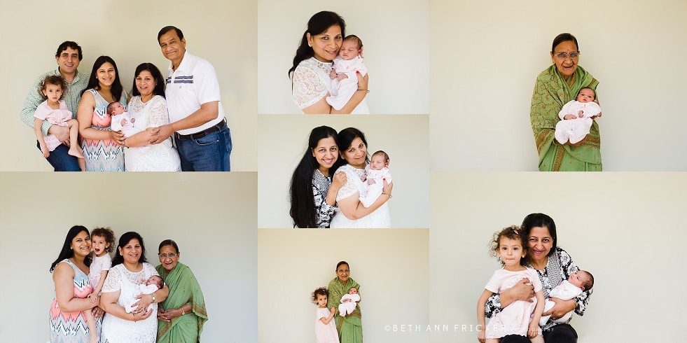 newborn daughter with extended family Arlington MA newborn photographer