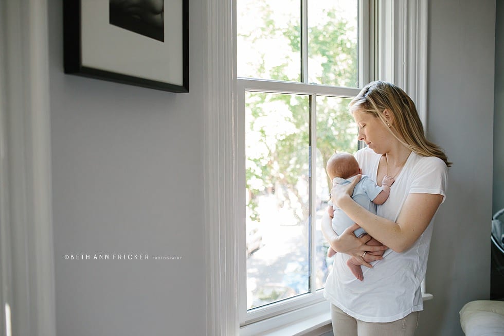 newborn baby boy with his mom boston newborn photographer