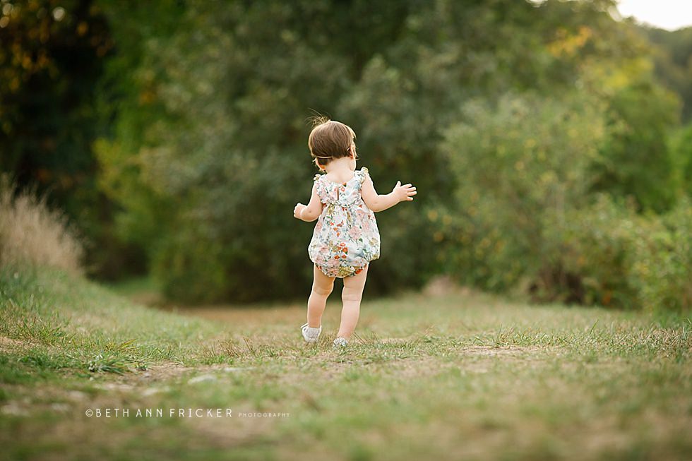 toddler girl walking Newton family photographer