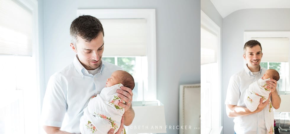 newborn baby with dad boston newborn photographer