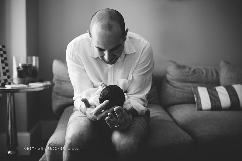 newborn baby hanging out with dad natick ma newborn photographer