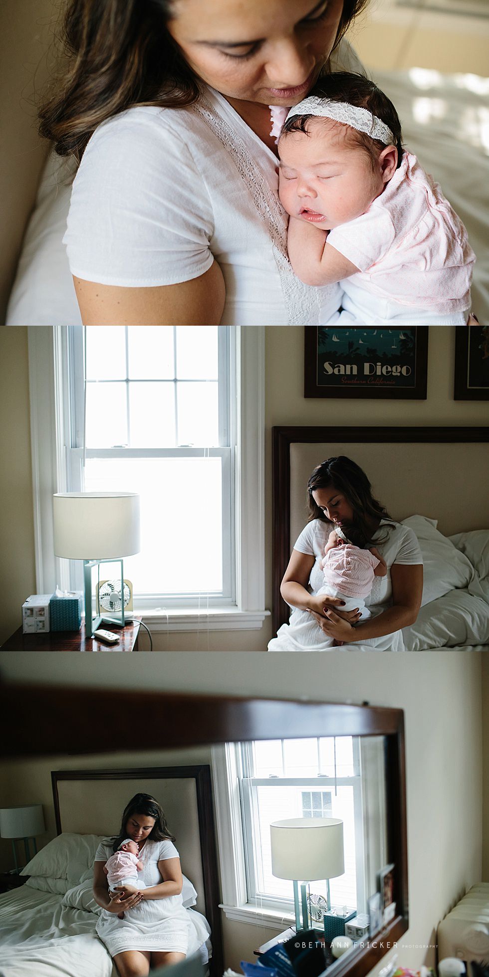 mom with newborn daughter Arlington MA Newborn Photographer