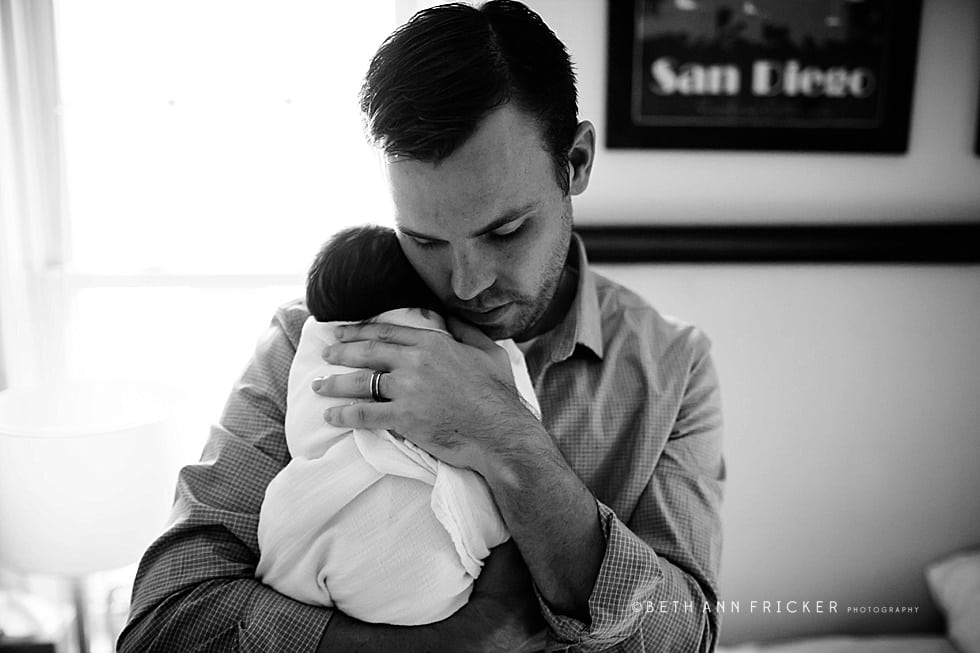 dad snuggling newborn daughter Boston Newborn Photographer_0012