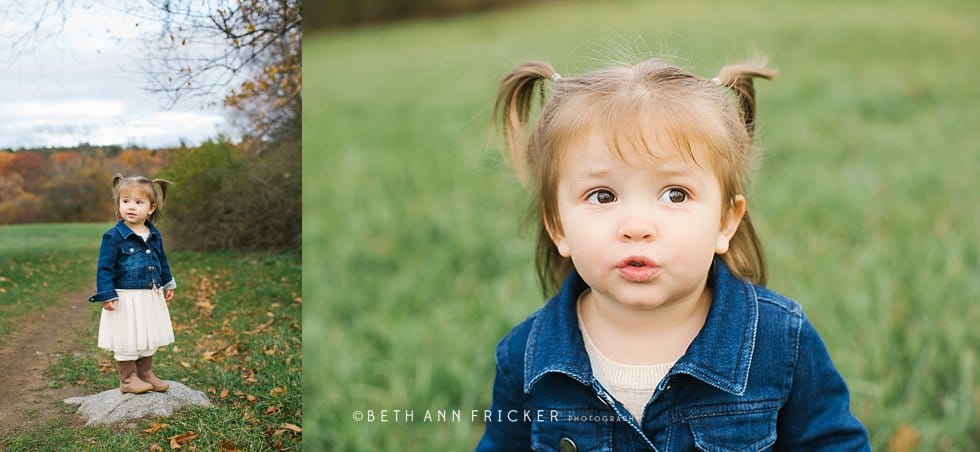 toddler girl with pigtails Boston family photographer