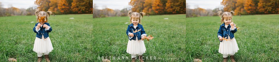 toddler girl with pigtails in a field Boston family photographer