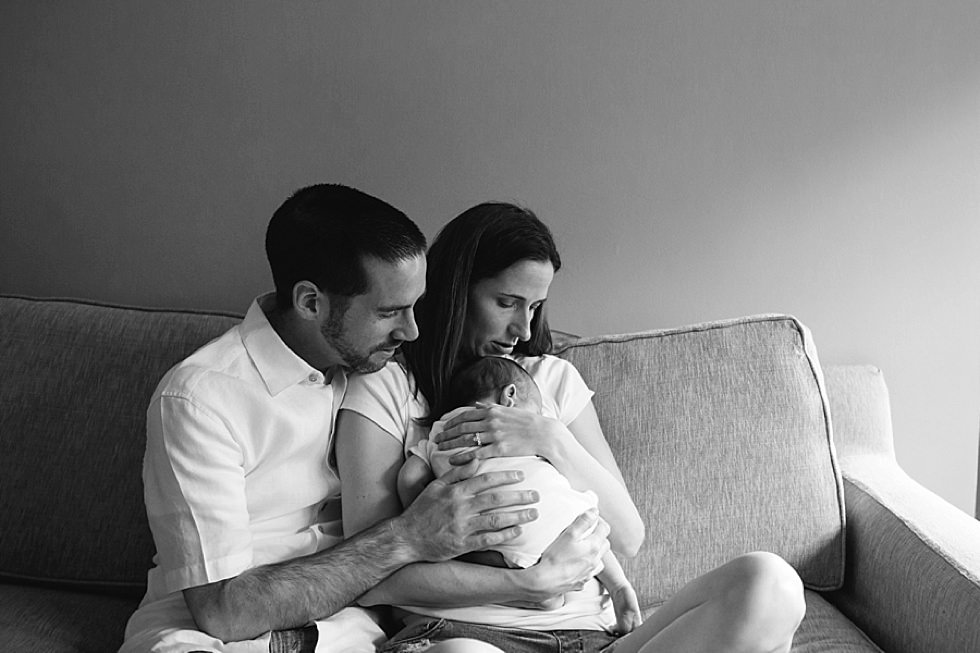 new parents with newborn baby boy Boston Newborn photographer
