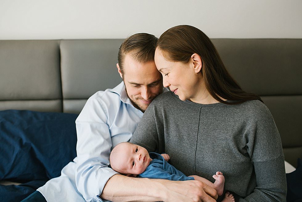 new parents with newborn son Boston Newborn photos