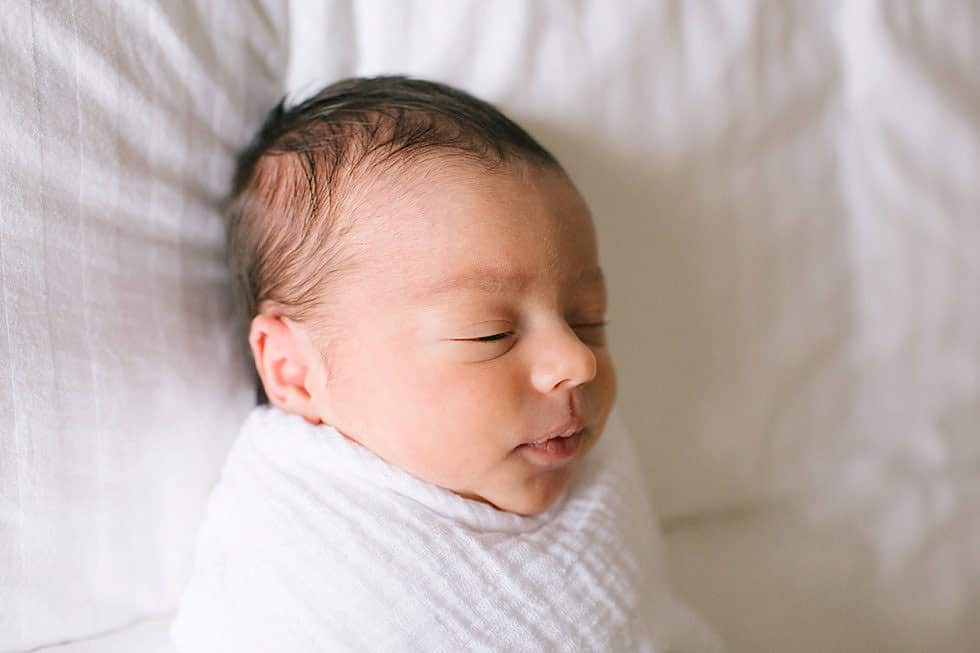 Profile of newborn baby girl's face Boston Newborn PHotographer