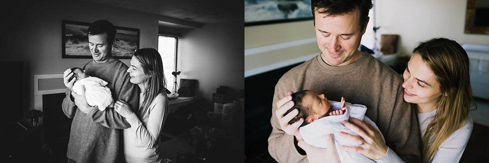 parents holding newborn baby girl Concord Newborn PHotographer