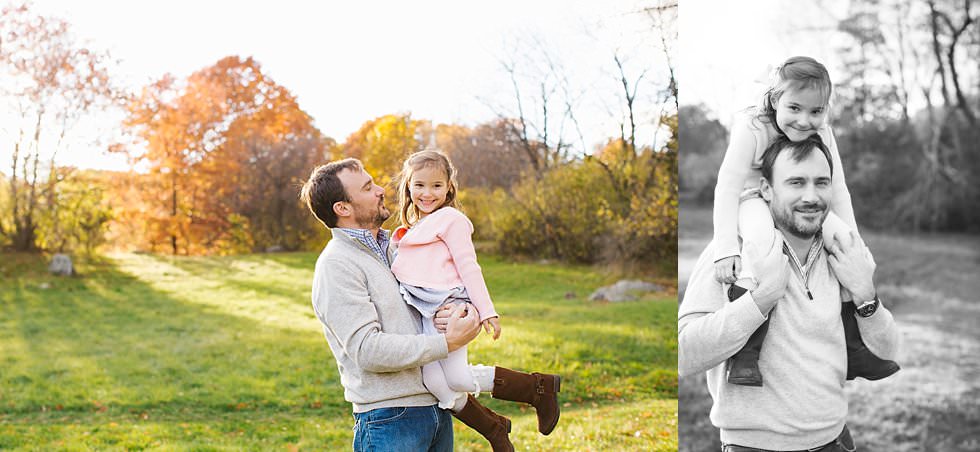 dad and daughter Boston Energy filled fall family session 