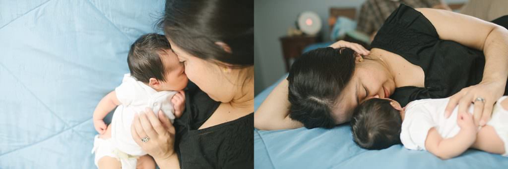 mom holding newborn baby Dedham Newborn Photographer