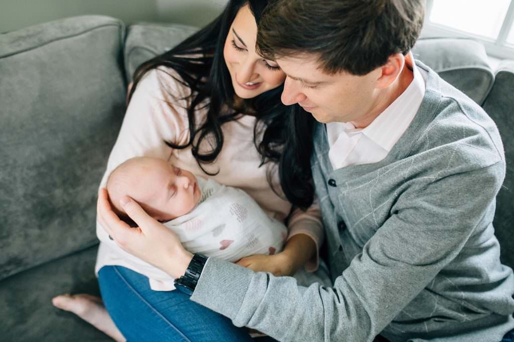 new parents with baby Newton Newborn photographer