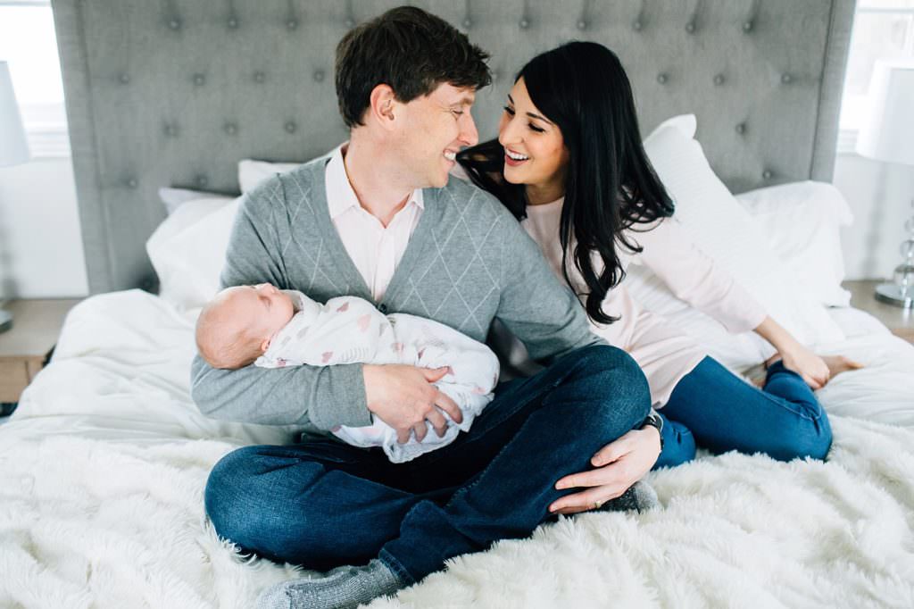 new parents with baby Newton Newborn photographer