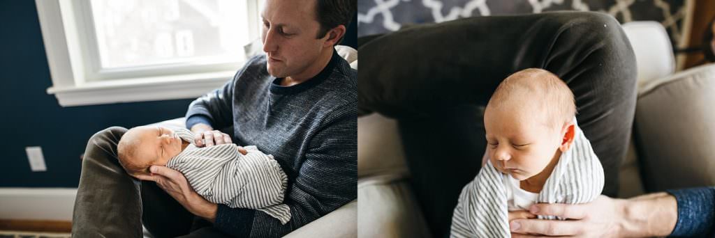 dad holding baby Medford Newborn photographer