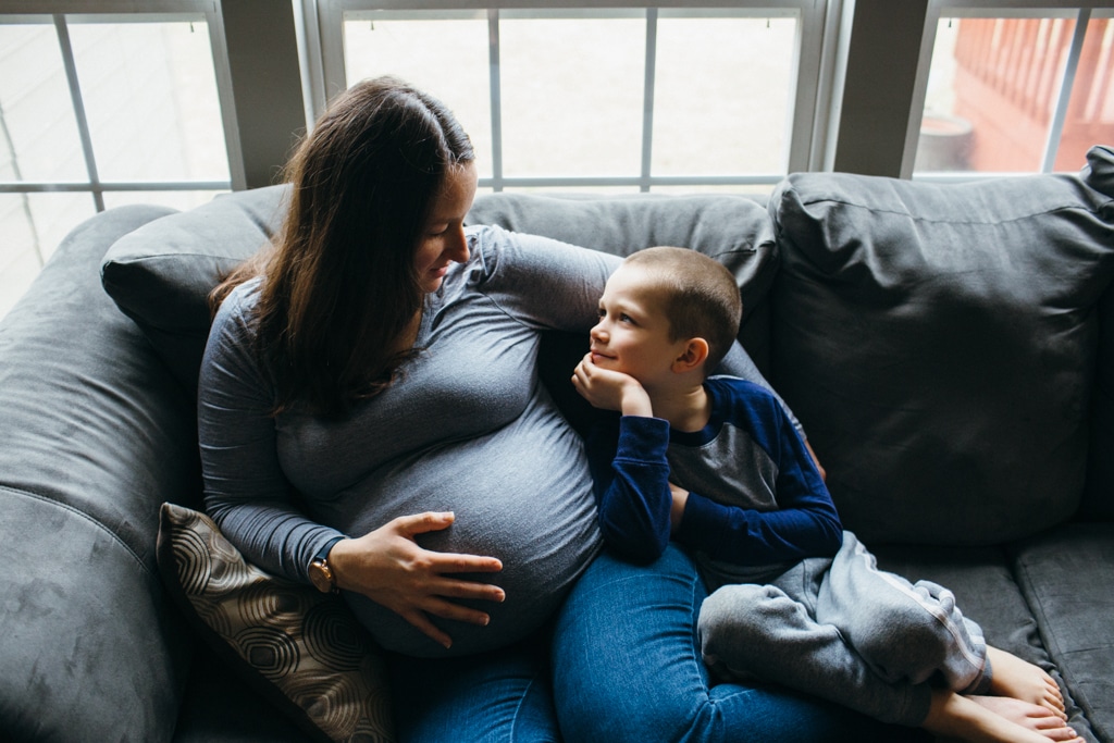 pregnant mom with son boston photographer