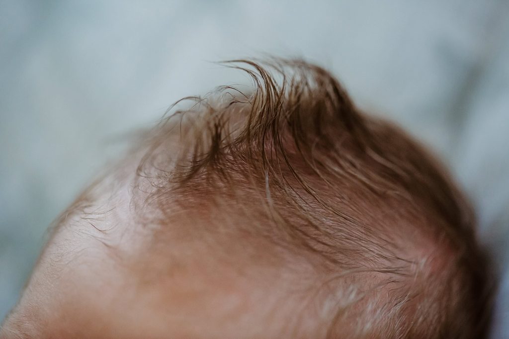 baby's hair Medford newborn photographer