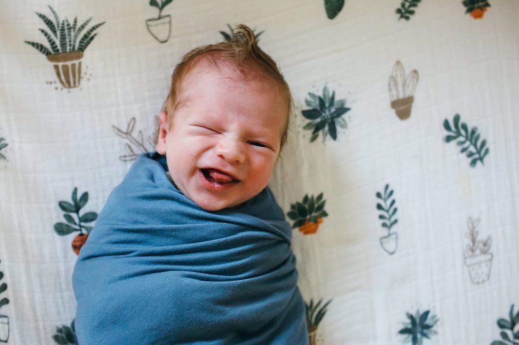 baby smiling Medford newborn photography