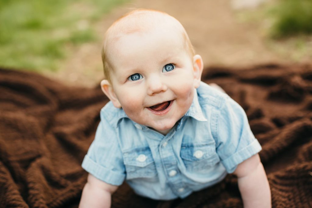 Baby smiling Medford Family Photographer