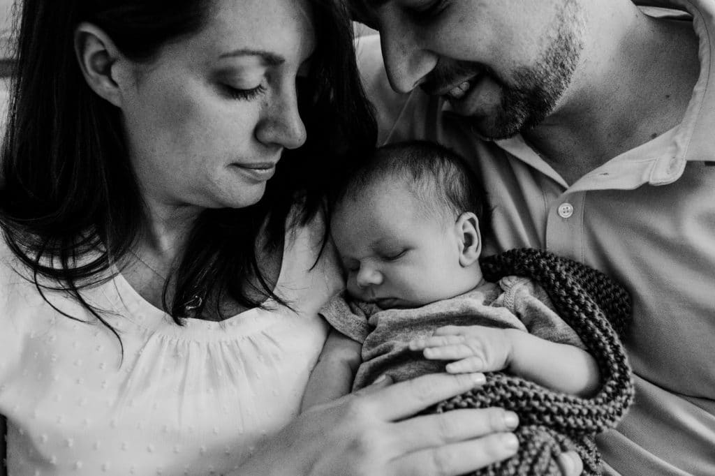 parent with baby boston newborn photographer