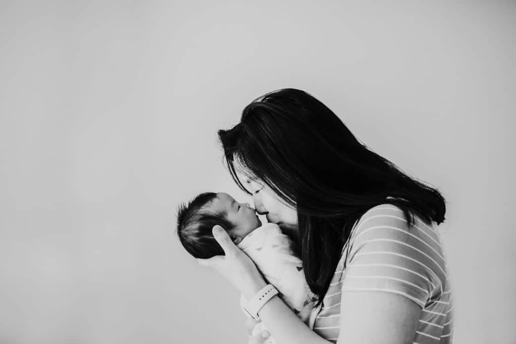 mom and baby Acton newborn photographer