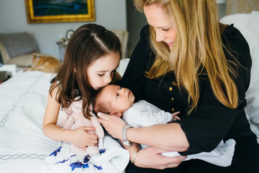mom with her girls Weston newborn photographer