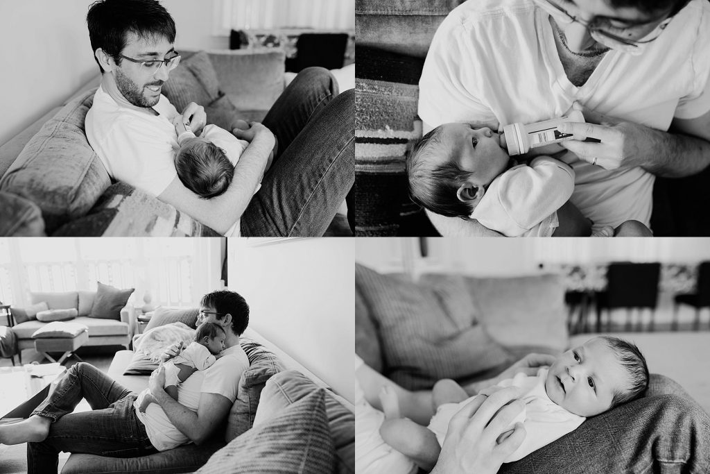 dad feeding newborn lexington baby photographer