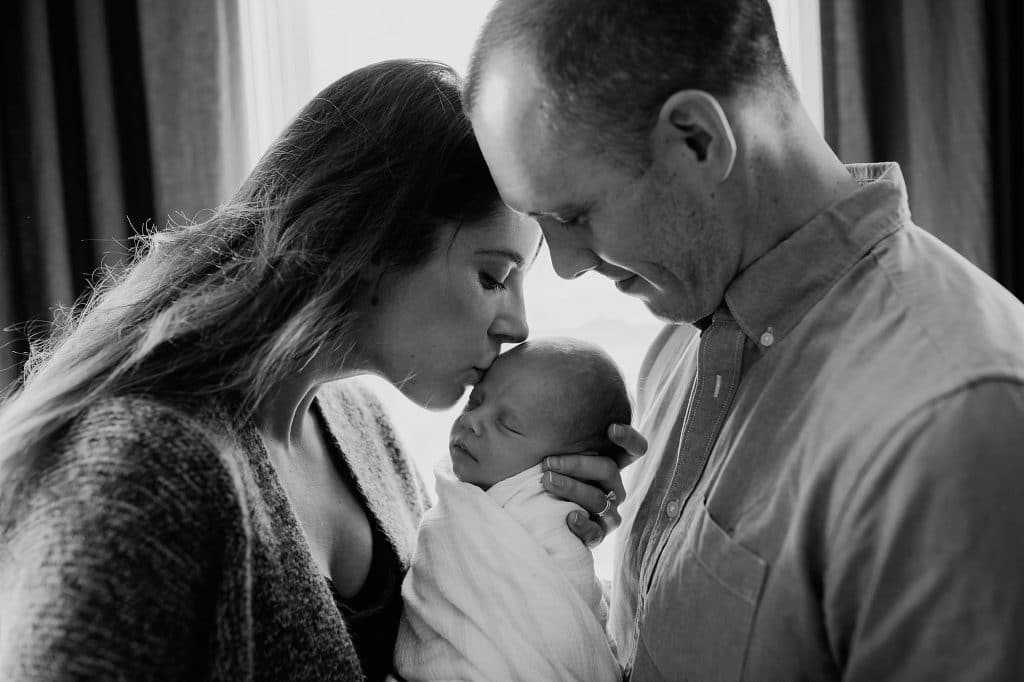 parents with baby Somerville Newborn photos