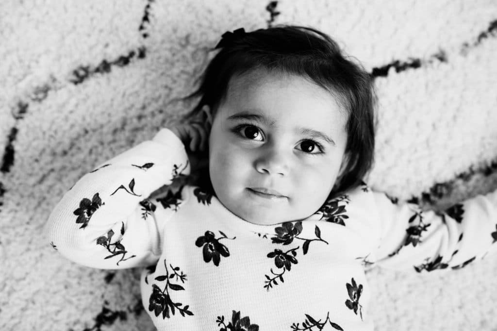 black and white portrait of girl boston family photographer