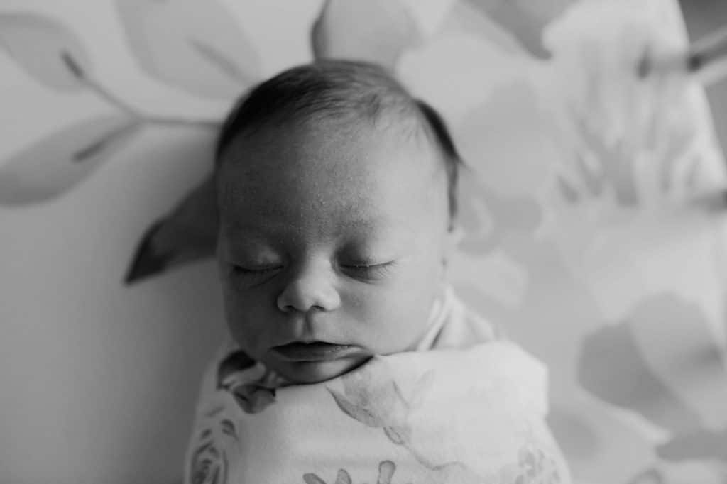 black and white portraits of baby Boston newborn photos