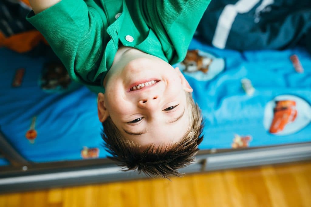upside down portrait of a boy Boston Family photographer