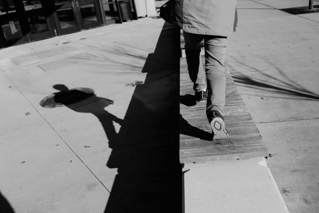 boy walking around Boston