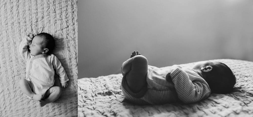 black and white photo of baby boston newborn photographer