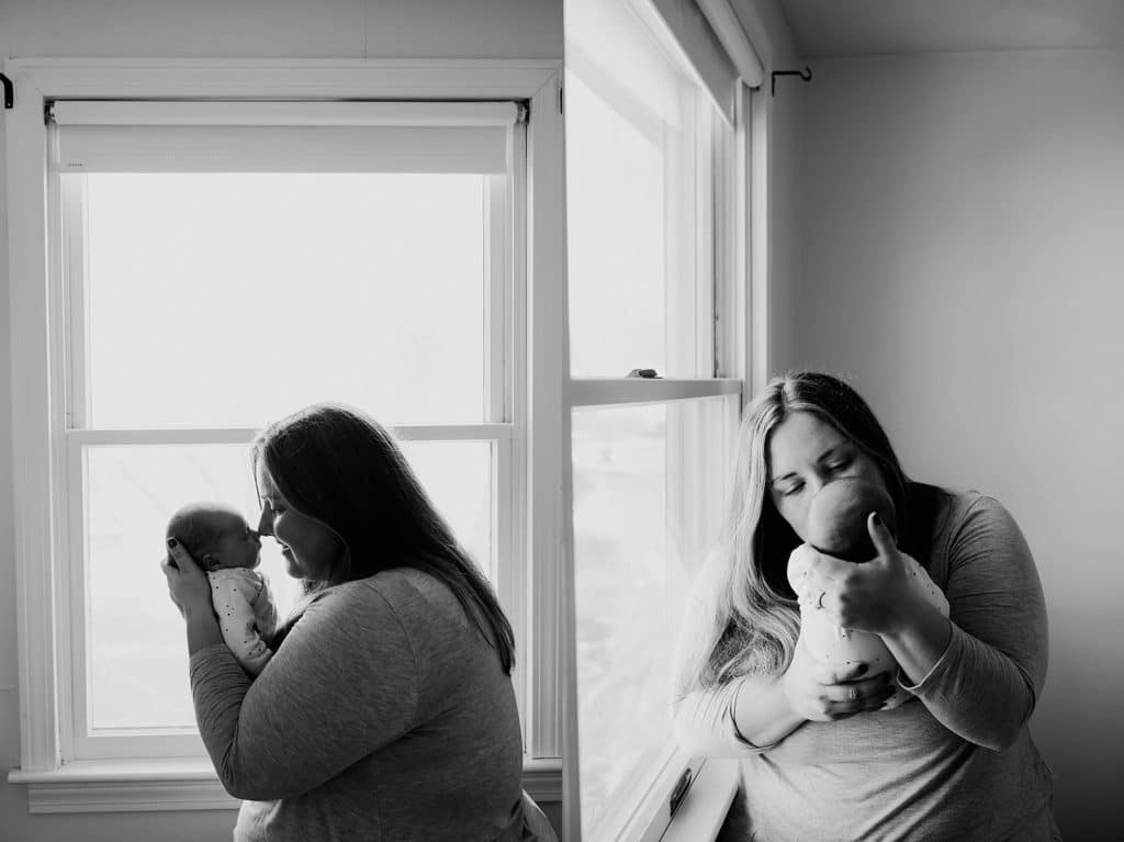 beautiful portrait of mom and newborn boston baby photographer